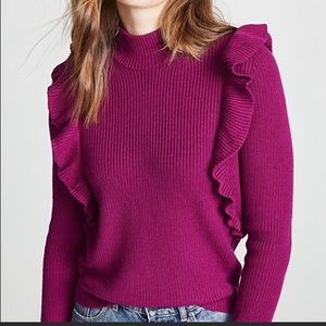 SPLENDID X MISSONI  Ruffle Trim Cashmere Sweater
